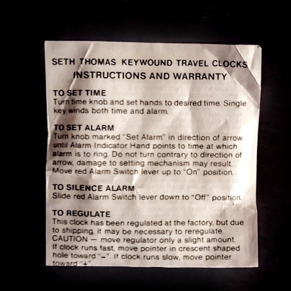 Vintage SETH THOMAS Travel Alarm Clock in Case ~ Manual Key Wind ~ Tested-Works! - Picture 6 of 12